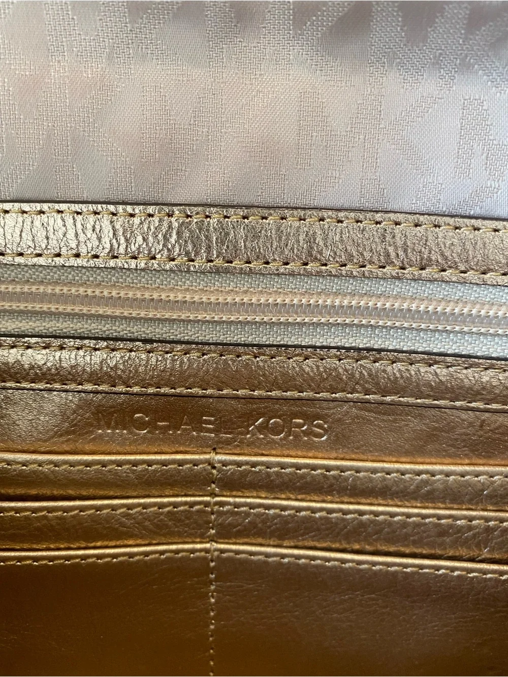 Michael Kors Metallic Gold Envelope Wristlet